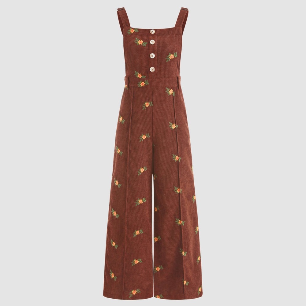 NEW CIDER DITSY FLORAL CORDUROY JUMPSUIT